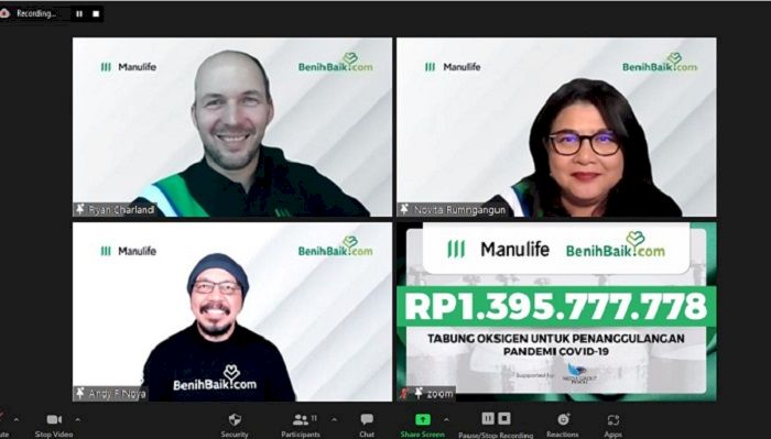 Gandeng BenihBaik.com, Manulife Indonesia Donasikan Lebih dari 500 Tabung Oksigen